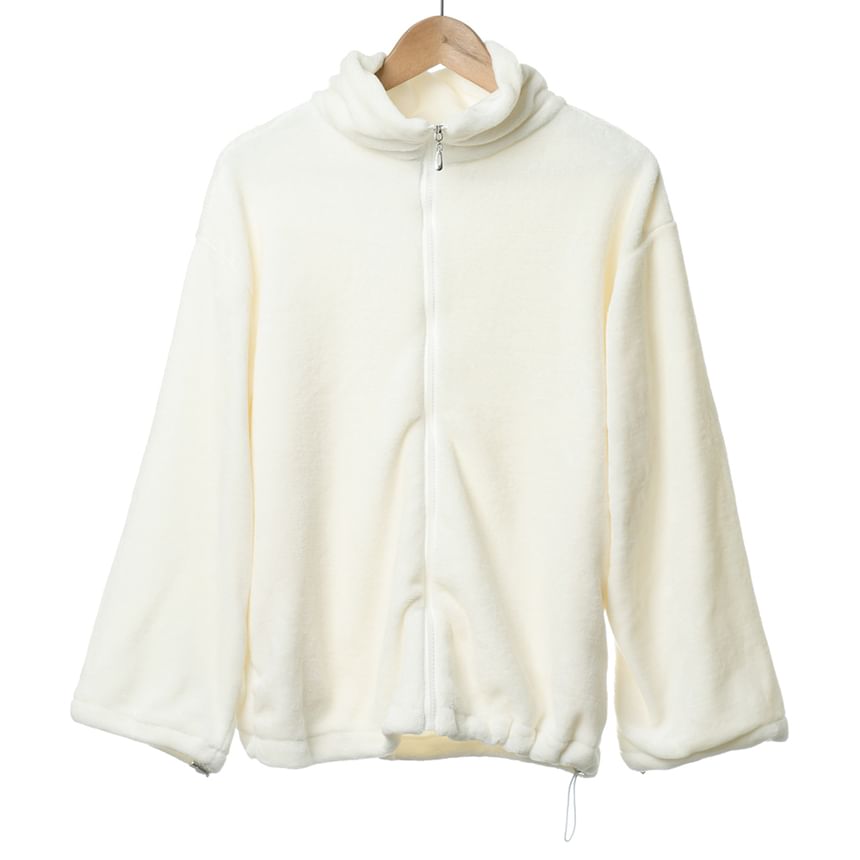 Plain Zip Teddy Jacket