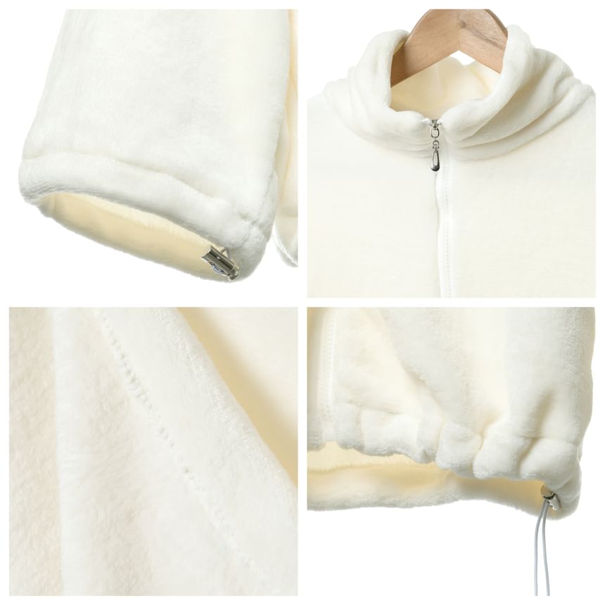 Plain Zip Teddy Jacket