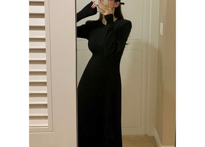 Crewneck Long Sleeve T-Shirt Style Maxi Dress