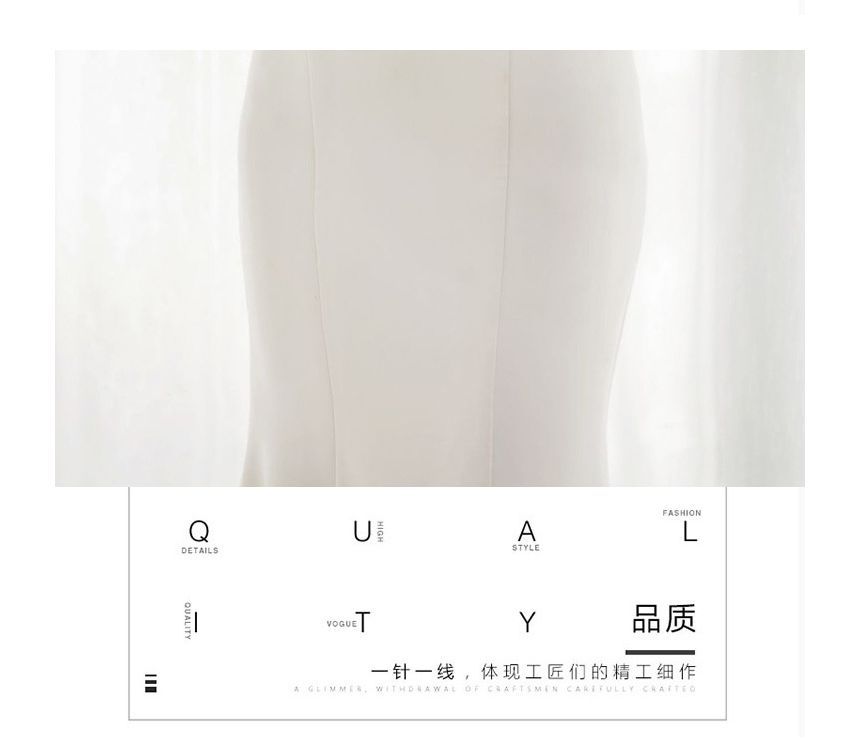 Strapless Plain Mermaid Wedding Gown