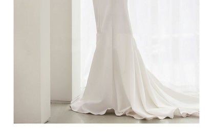 Strapless Plain Mermaid Wedding Gown