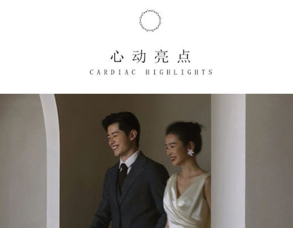 Sleeveless V-Neck Plain Side-Slit Trumpet Wedding Gown