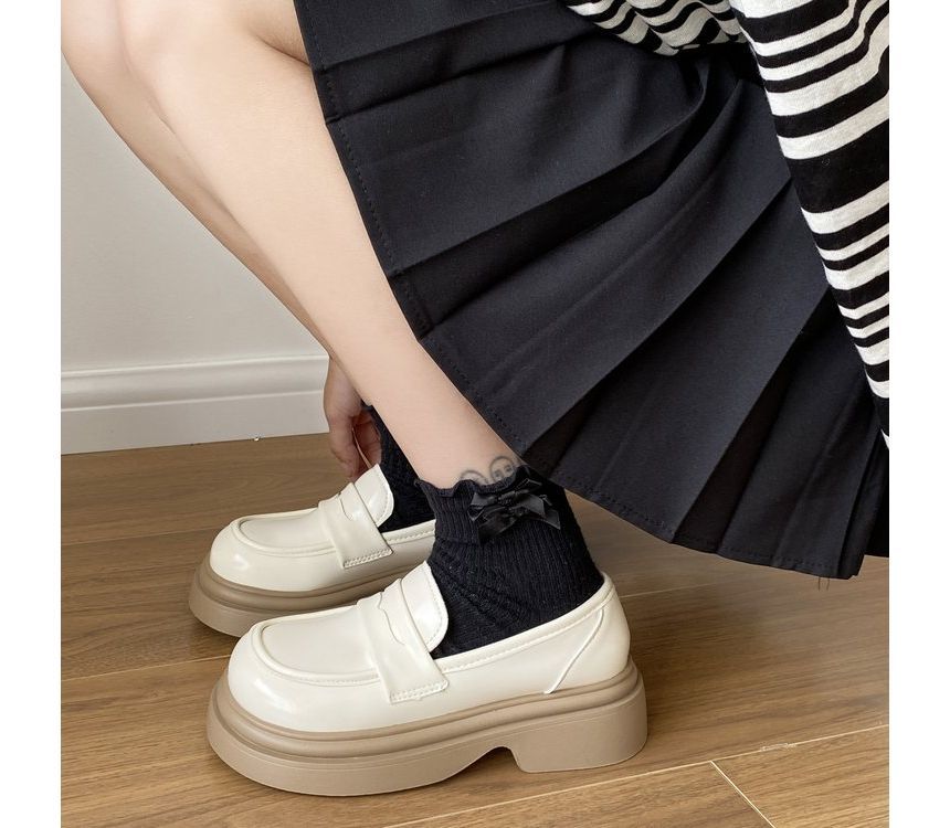 Platform Chunky Heel Loafers