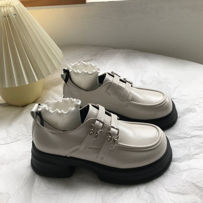 Loafer mit Plateausohle und dickem Absatz