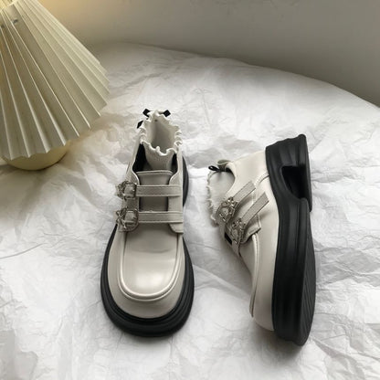 Loafer mit Plateausohle und dickem Absatz