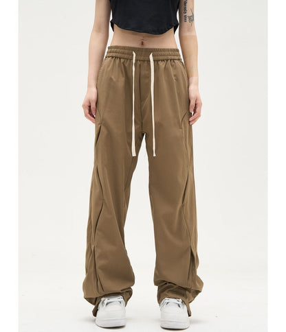 Low Waist Drawstring Loose-Fit Wide-Leg Sweatpants