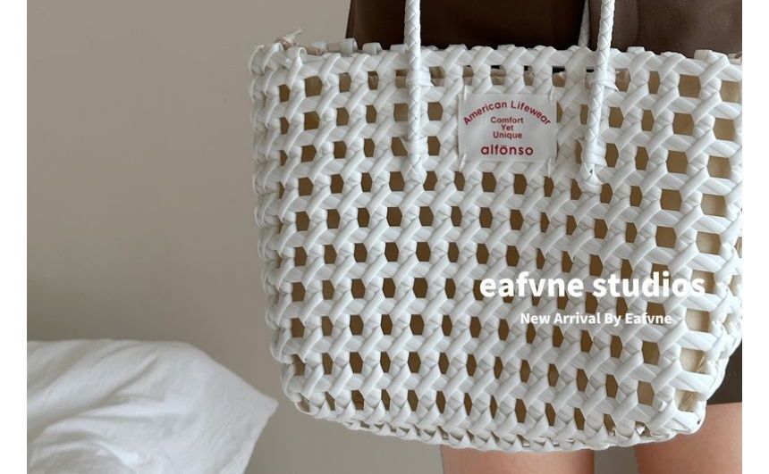 Lettering Fingerless Knit Gloves Applique