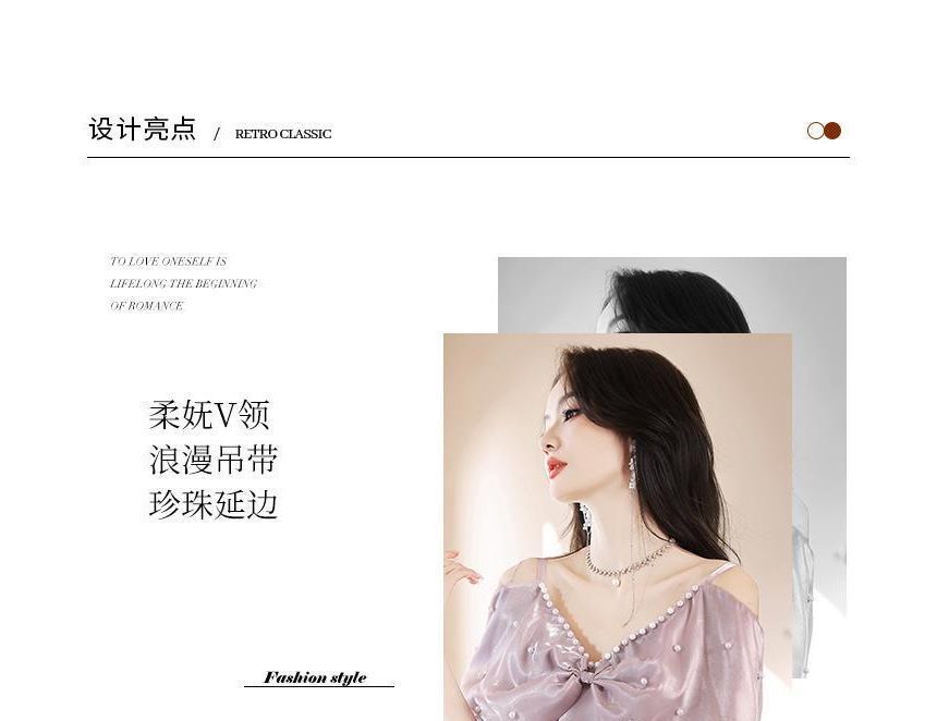 Cold-Shoulder Sequin Bow Faux Pearl Mermaid Evening Gown