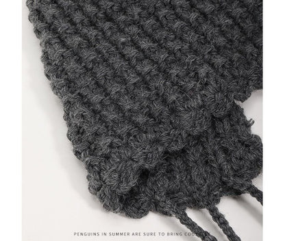 Fringed Knit Cloche Hat