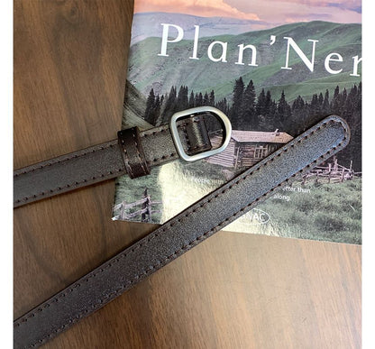 Plain Faux Leather Thin Belt