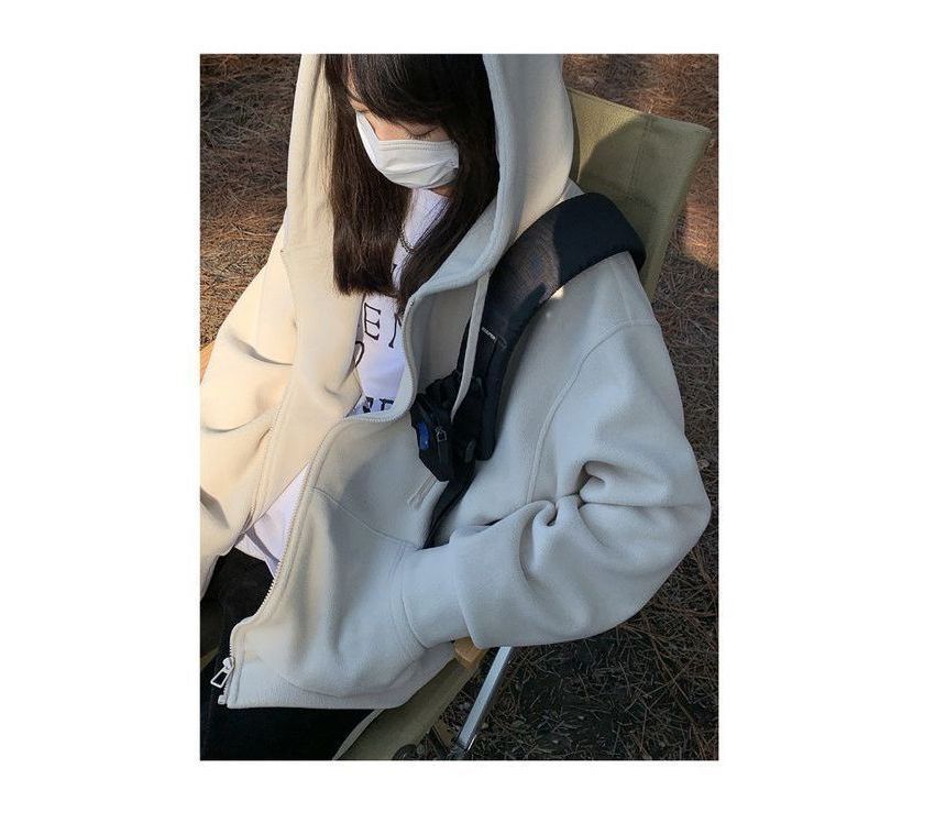 Plain Zip Oversized Hoodie