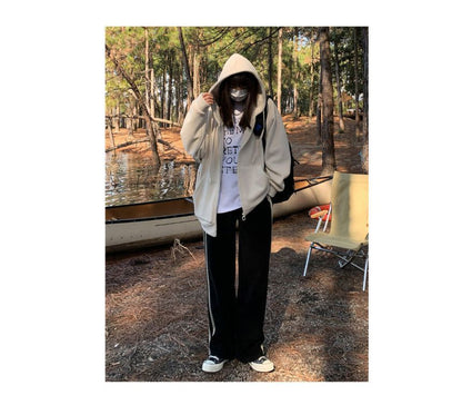 Plain Zip Oversized Hoodie