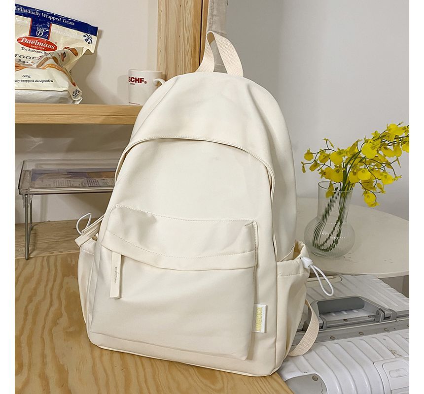 Plain Zip Backpack