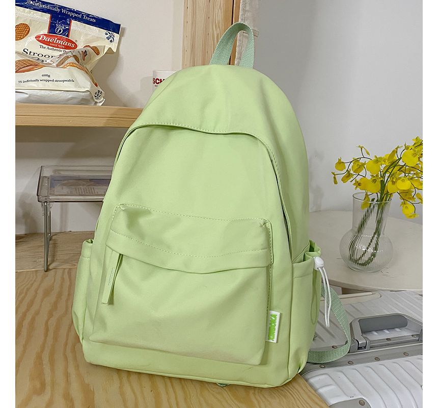 Plain Zip Backpack