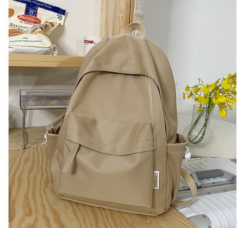 Plain Zip Backpack