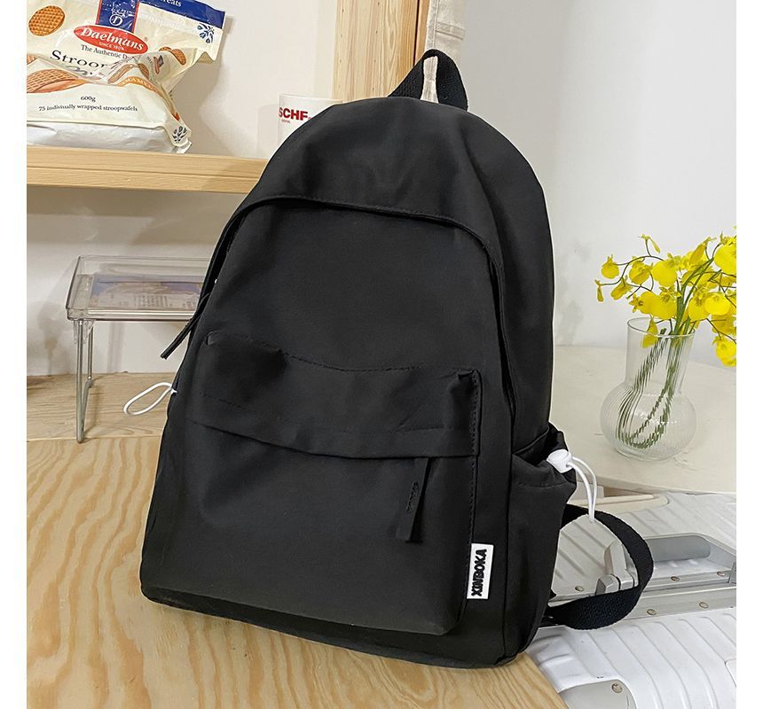 Plain Zip Backpack