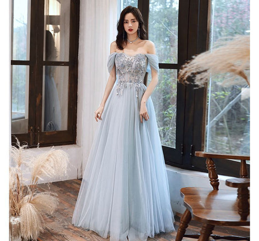 Strapless Sequined A-Line Evening Gown