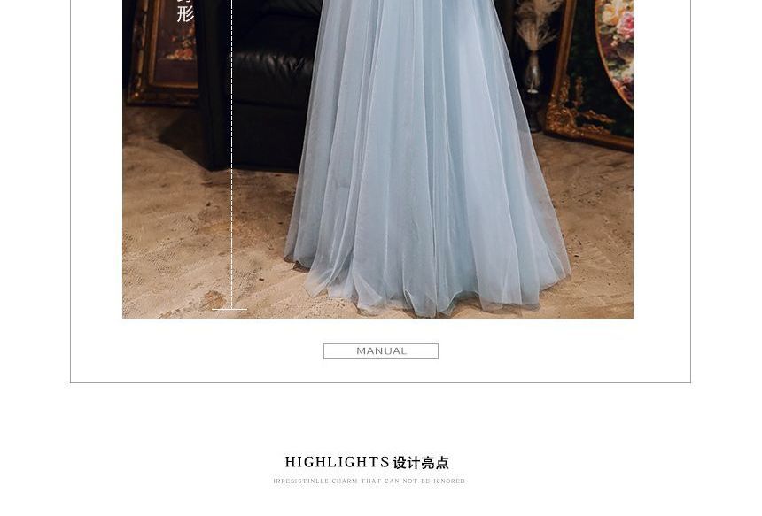 Strapless Sequined A-Line Evening Gown