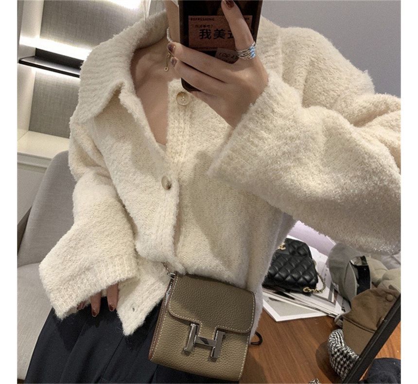 Collar Plain Cardigan