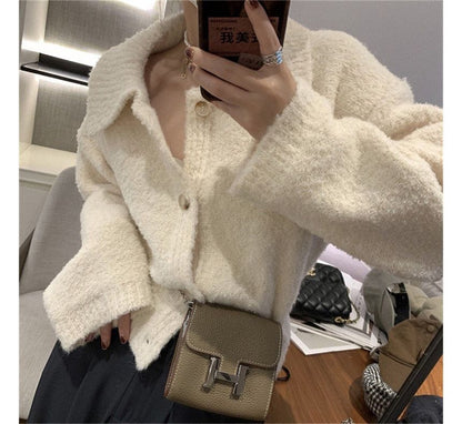 Collar Plain Cardigan