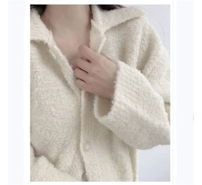 Collar Plain Cardigan