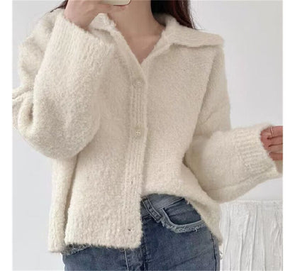Collar Plain Cardigan