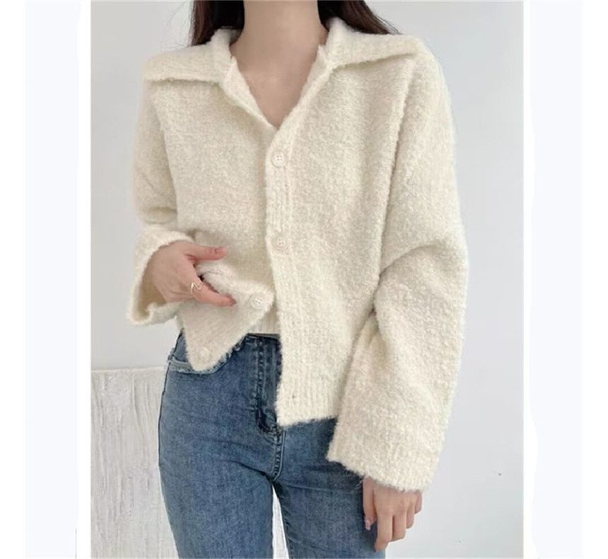 Collar Plain Cardigan