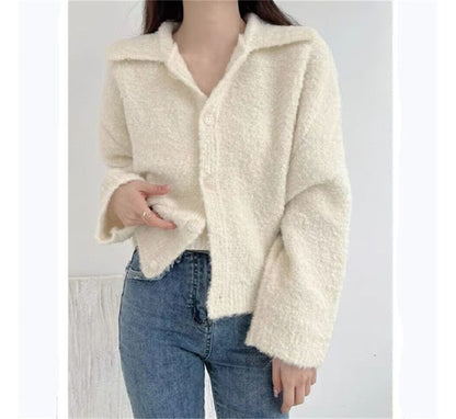 Collar Plain Cardigan