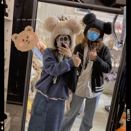 Bear Ear Fluffy Trapper Hat