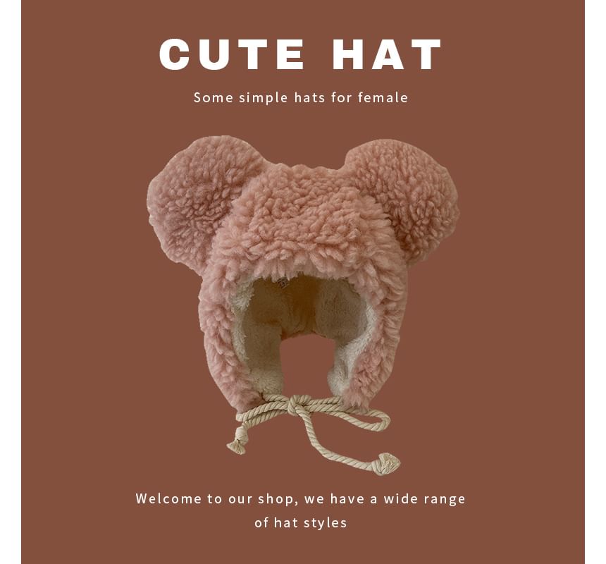 Bear Ear Fluffy Trapper Hat