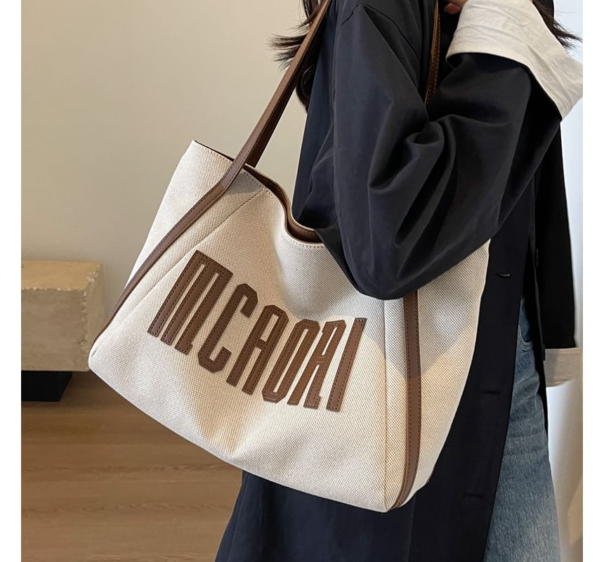 Lettering Applique Tote Bag