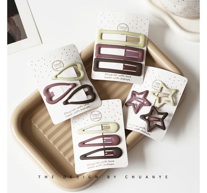 Set of 3: Alloy Hair Clip (Various Designs)