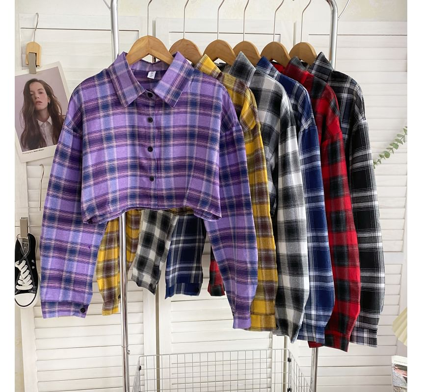 Plaid Button-Up Shirt