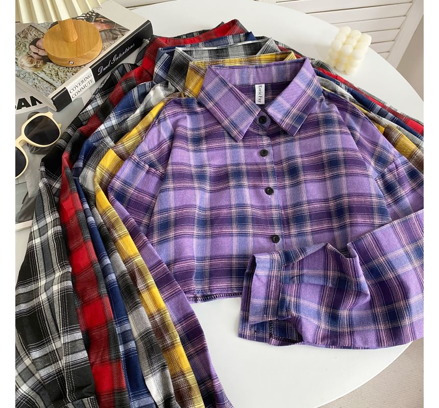 Plaid Button-Up Shirt