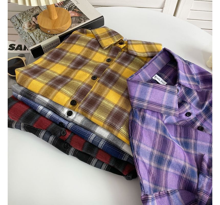 Plaid Button-Up Shirt