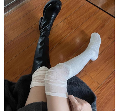 Plain Over The Knee Socks