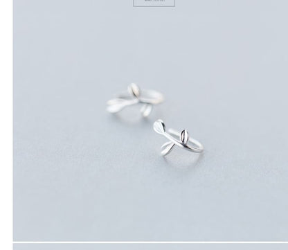 Leaf Sterling Silver Stud Earring