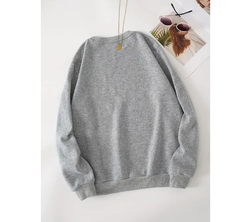 Long-Sleeve Round Neck Christmas Tree Print Pullover