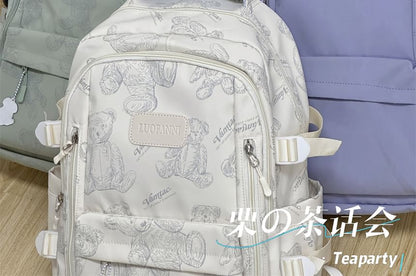 Bear Print Backpack / Bag Charm / Set