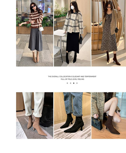 Pointed Kitten Heel Boots