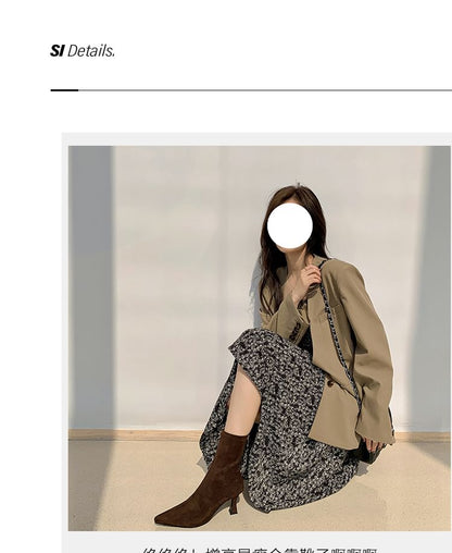 Pointed Kitten Heel Boots