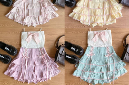 High Rise Plain Mini Tiered Skirt