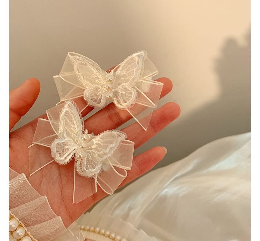 Butterfly Ribbon Mesh Hair Clip