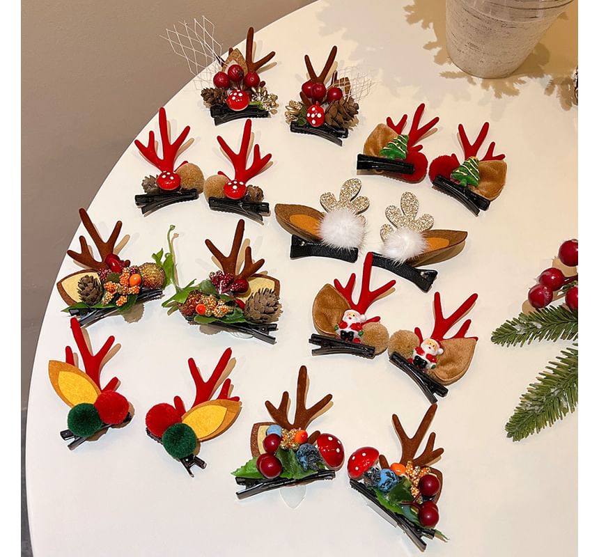 Christmas Flocking Hair Clip (Various Designs)