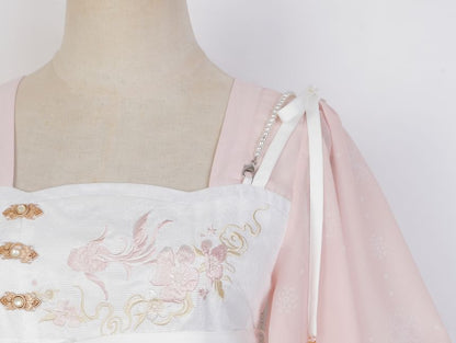 Lolita Kurzärmliges Midikleid in A-Linie mit quadratischem Ausschnitt und zweifarbigem Druck