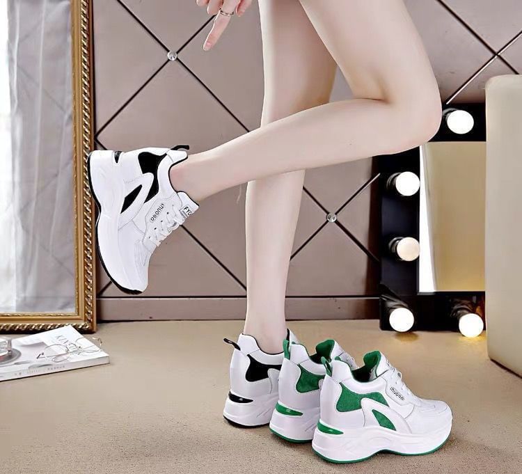 Platform Panel Hidden Wedge Sneakers