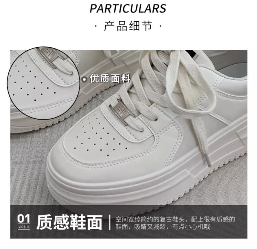 Platform Panel Faux Leather Sneakers