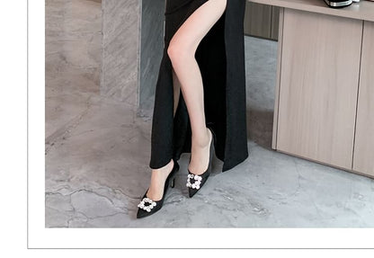 One-Shoulder Plain Caged Shirred Slit Bodycon Cocktail Dress