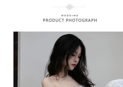 Long-Sleeve Off Shoulder Plain Lace Mermaid Wedding Gown