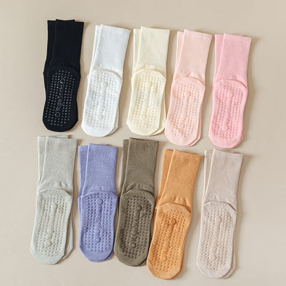 Plain Ribbed Anti-Slip Socks